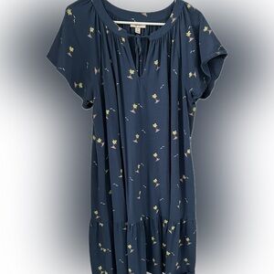 Blue with print cotton dress size 1X